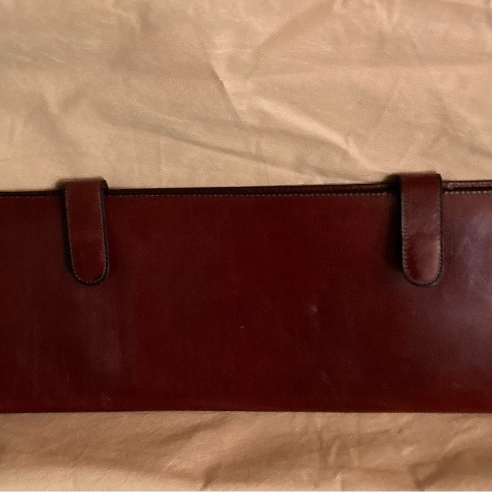 Vintage Bosca Leather Tie Valet Holder Mens Necktie Travel Case Whisky Brown